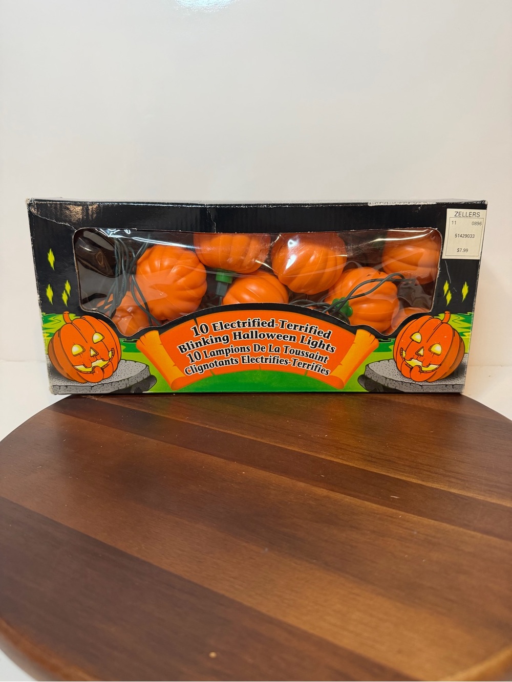 Vintage Halloween Blinking Pumpkin String Lights 10 Strand Zellers JackOLantern